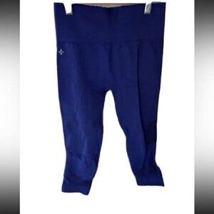 NUX Workout Leggings - electric blue cropped leggings - womens leggings